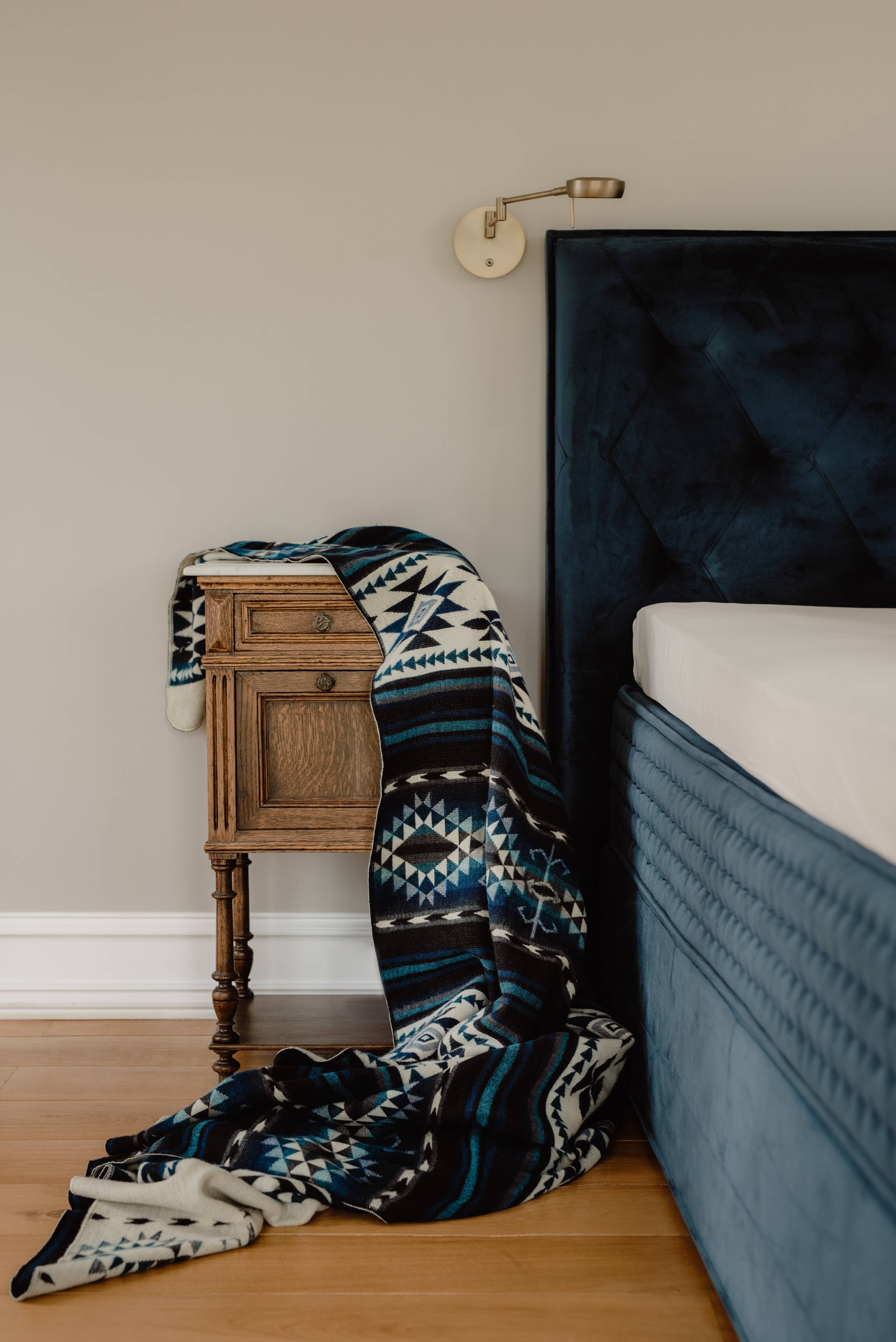 EcuaFina - Wholesale Throw Blanket - Alpaca Native Blanket - Cotopaxi Blue - 190 X 225 cm1