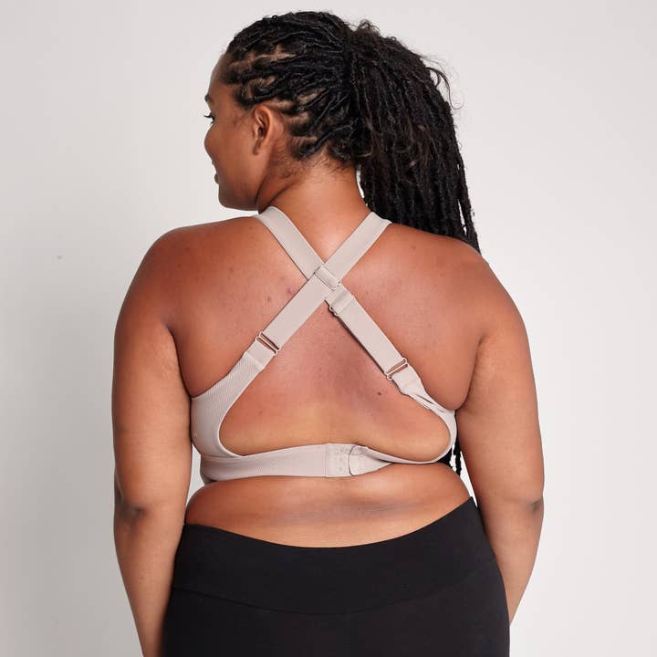 Chai Venice 3 Ultimate Support Full Coverage Nursing & Pumping Sports Bra (Ribbed Chai) for wholesale on Faire12