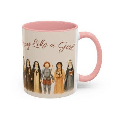 CreatingStillMoments - Wholesale Coffee Mug - Pray Like a Girl Mug, Saint Mug, Catholic Gift for her1
