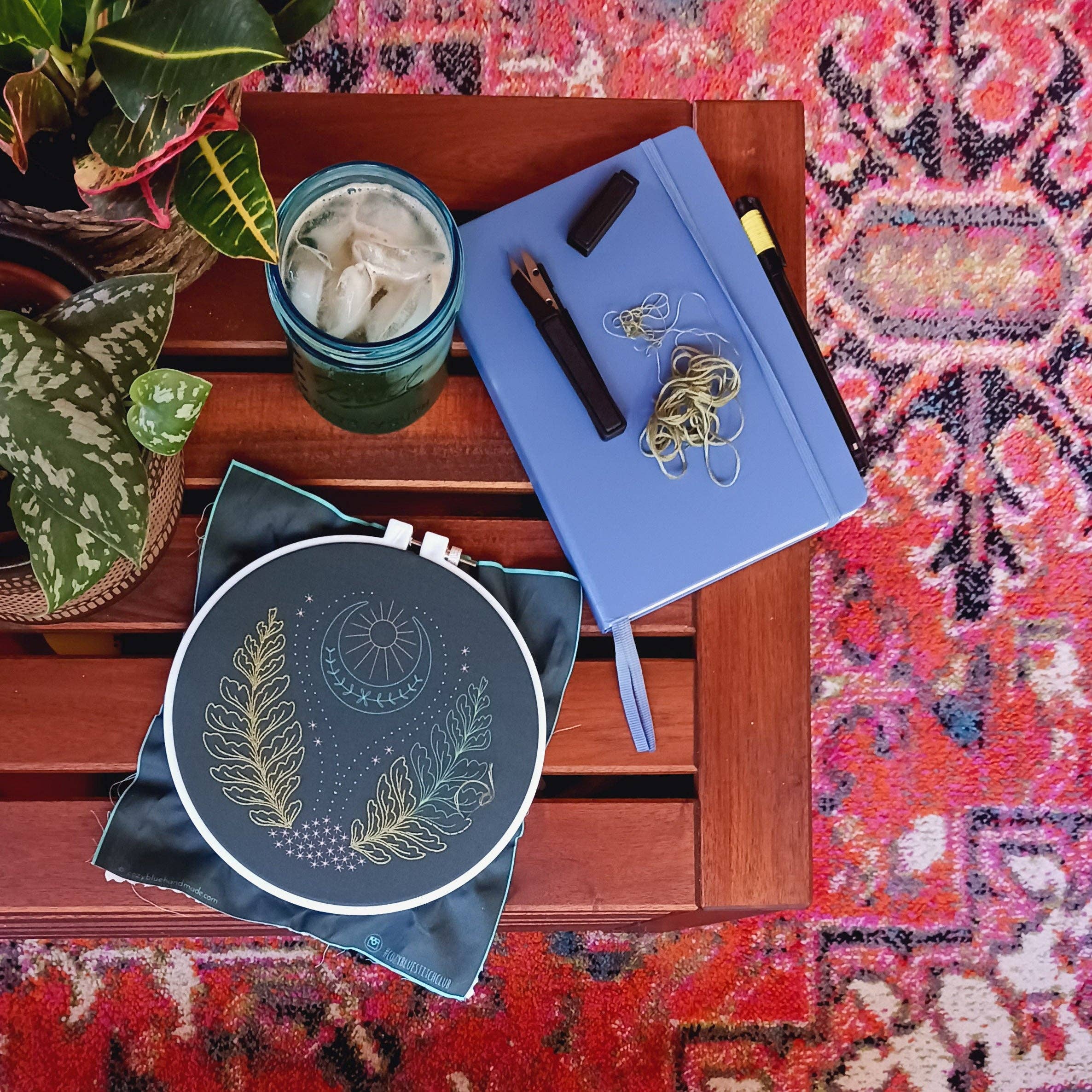 cozyblue handmade - Wholesale Embroidery/Cross Stitch Supplies - blue moon embroidery kit3