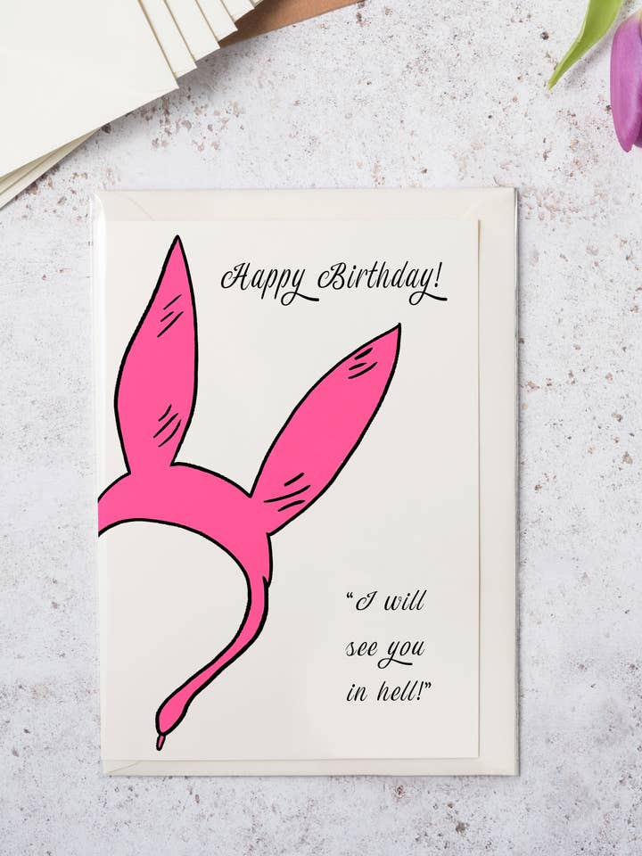 Carte de vœux « Happy Birthday » Bob's Burger Louise Belcher pour la vente par The Arty Hand