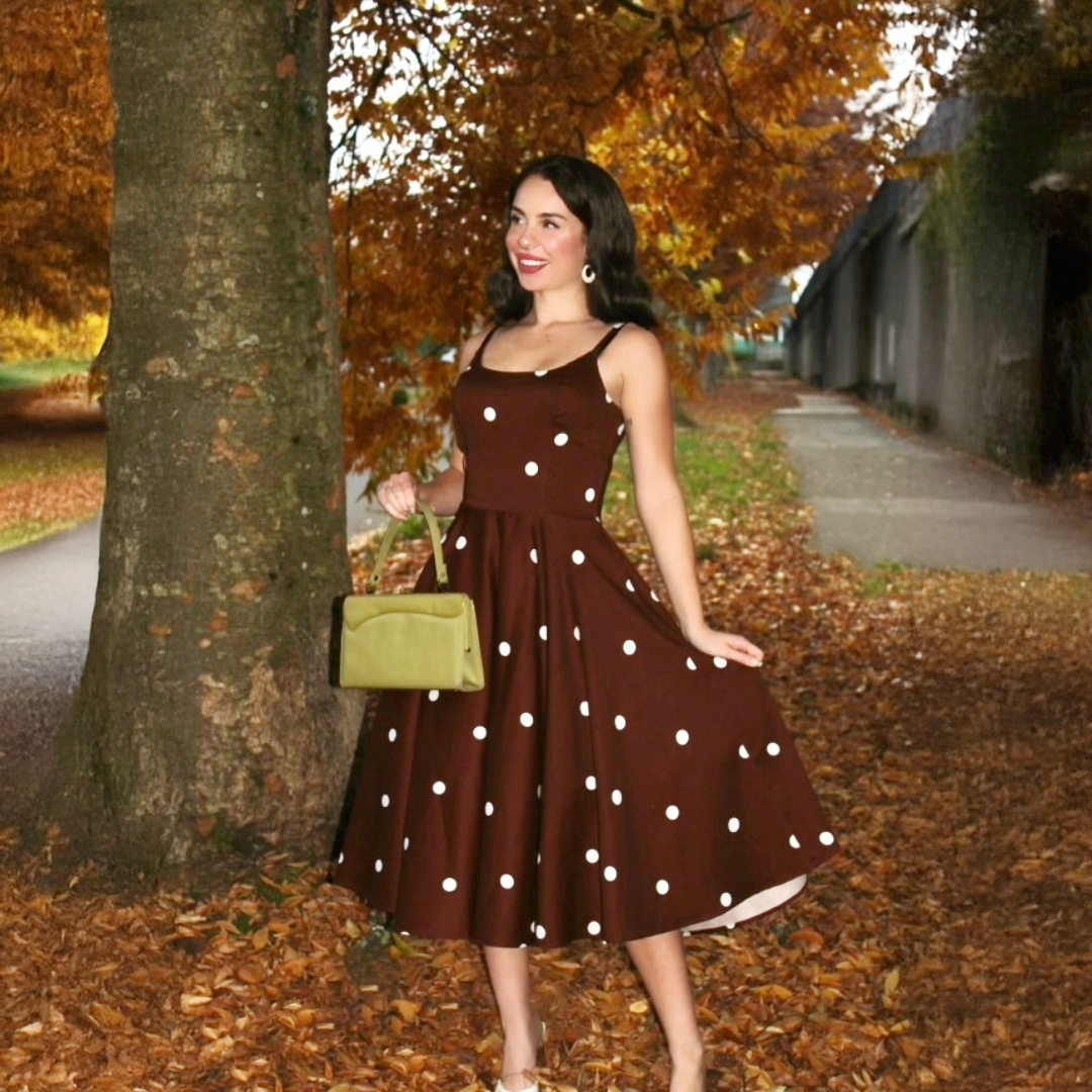 Tatyana Clothing - Vente Robe – femme - Robe midi Peggy évasée inspirée rétro25