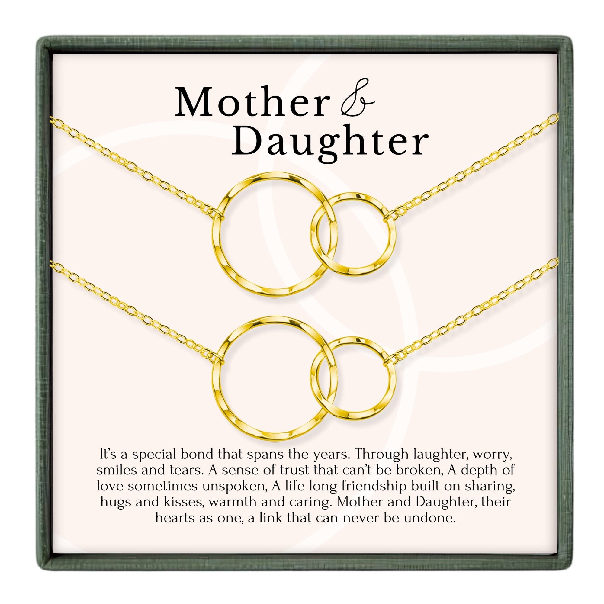 hope love shine - Wholesale Jewelry Set - Mother-Daughter Necklace Set Mother's Day Gift 2 Circle Ring13