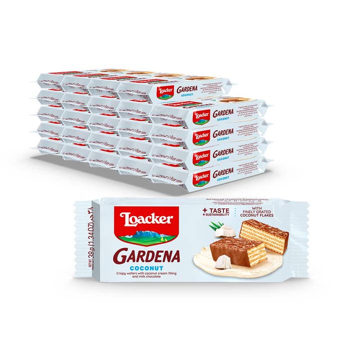 Loacker Gardena Gaufrette Biscuit NOIX DE COCO 1,34 oz 25 unités pour la vente par Long Island Candy Factory