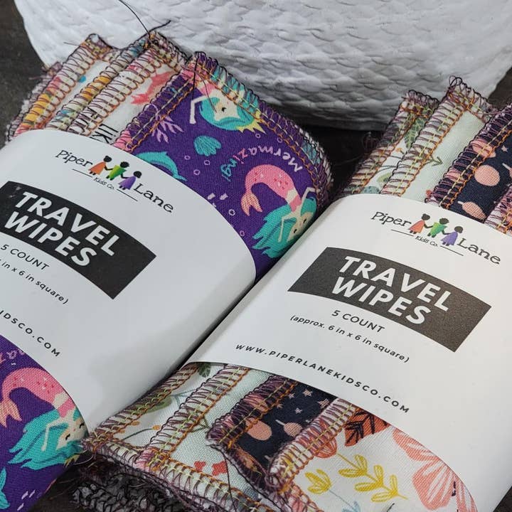 PLKC "Fun Phrases" Reusable Travel Wipes - 5pk (Copy) for wholesale by Piper Lane Kids Co