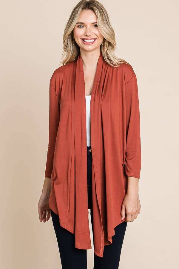 Culture Code - Wholesale Cardigan - Women's - CJT1086Q - DRAPE CARDIGAN TOP14
