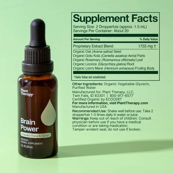 Plant Therapy – Engroshandel Tinktur – Hjernepower Økologisk Urtekosttilskud 30 mL4