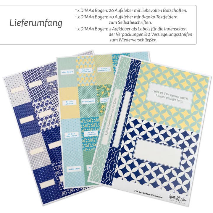 Kleine Aufmunterung | Aufkleber Set für Merci Schokolade für den Großhandel von Netti li jae