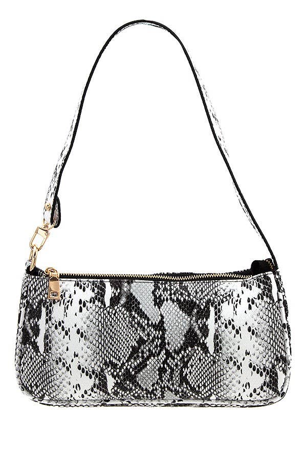 Andrea Bijoux - Wholesale Shoulder Bag - Women's - Animal Print Faux Leather Baguette Bag2
