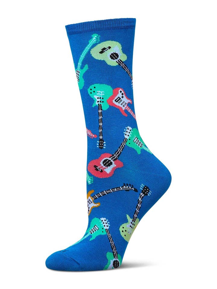 Celestial Women's Guitars Rayon From Bamboo Crew Socks for wholesale on Faire