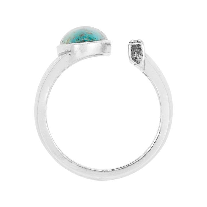 Silpada - Wholesale Cocktail/Statement Ring - Silpada 'Throne' Silver Compressed Turquoise and CZ Ring