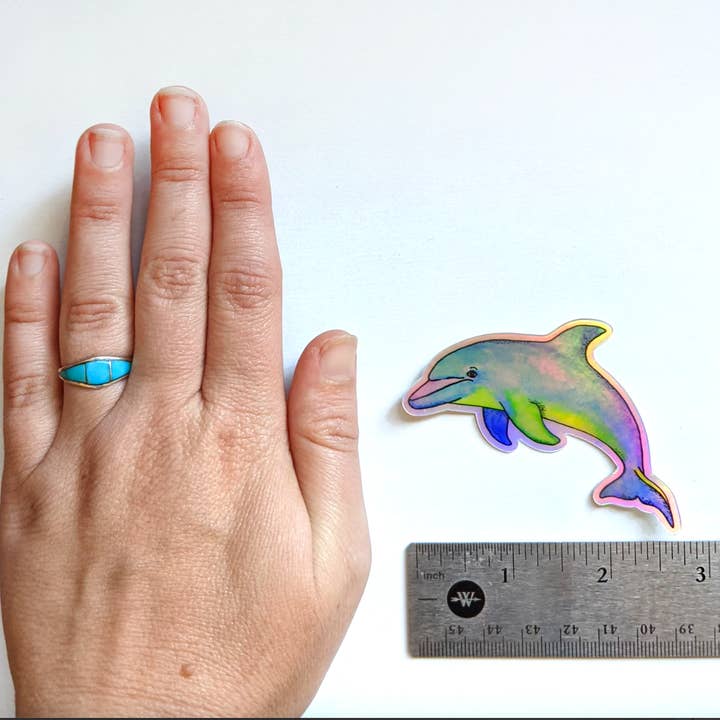Art by Sharell - Wholesale Sticker - Holographic Dolphin Sticker