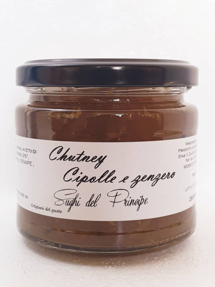 Onion chutney with ginger for wholesale by Sughi del Principe artigiani del gusto