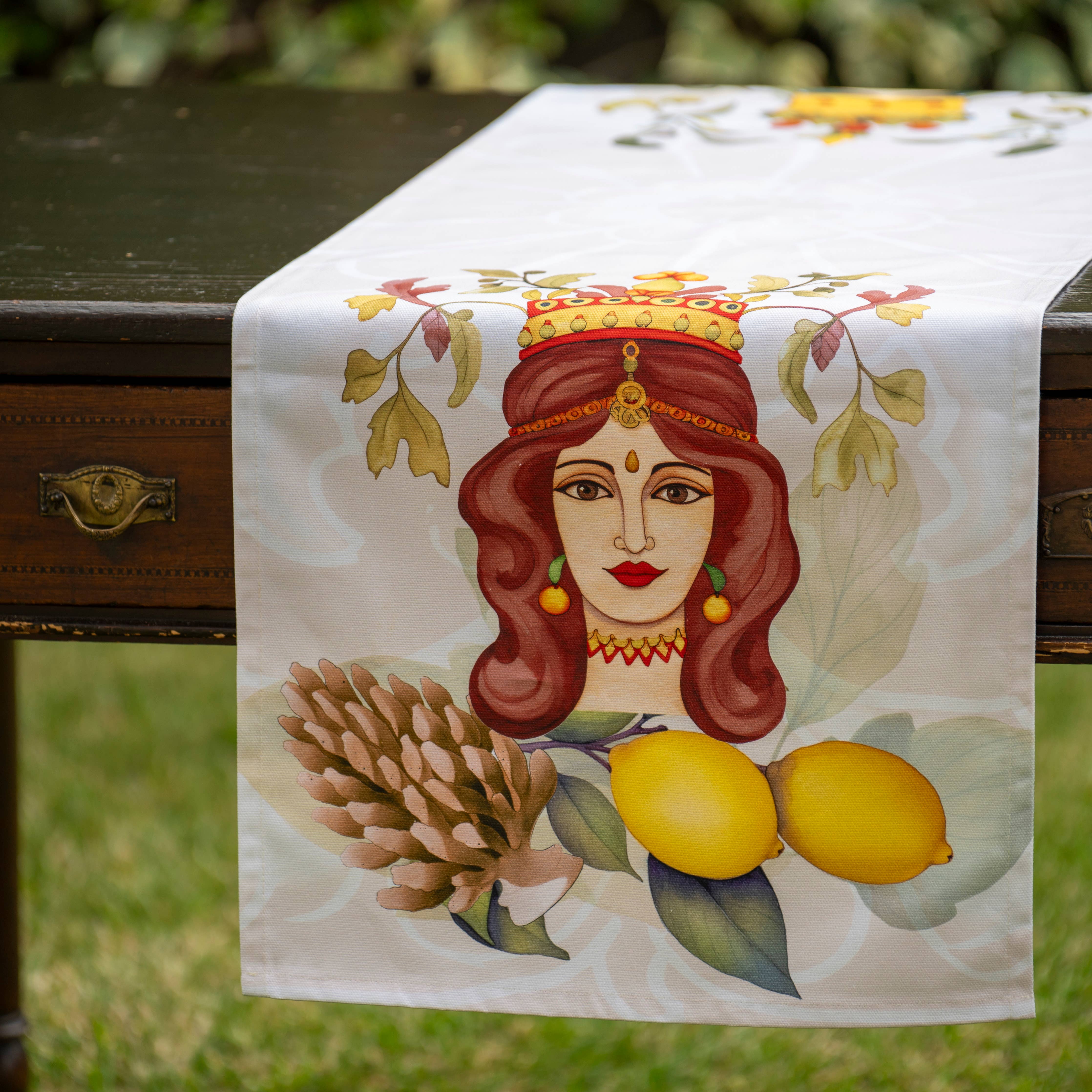 Olivia Home – Runner de mesa por atacado – Caminho de mesa em puro algodão (400gr) - Cabeças de mouro3