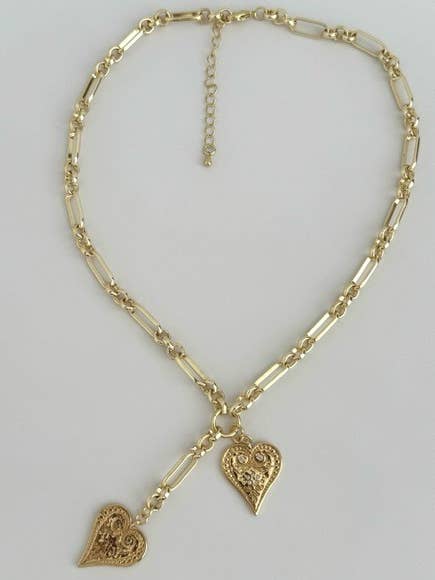 Two of Hearts Necklace for wholesale by Tramps+Thieves