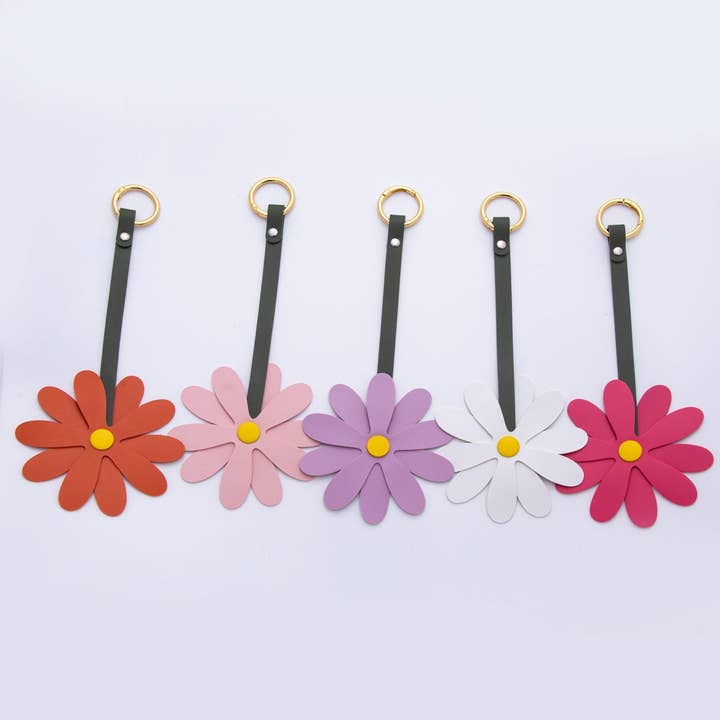 Portachiavi in Pelle a Forma di Girasole Borsa Zaino Ciondolo Accessorio Fiore WB-00012 per la vendita all'ingrosso da parte di Aim Eternal