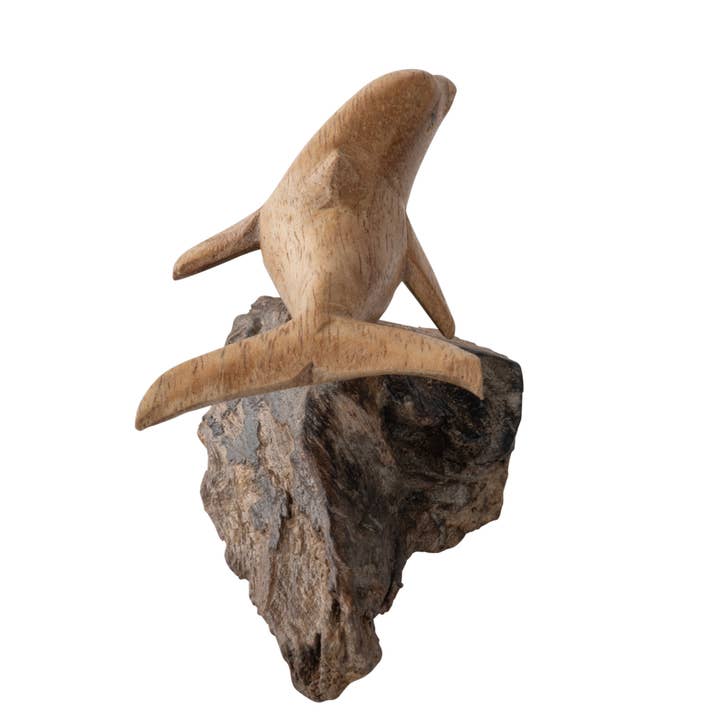 Benjamin International – Engroshandel Skulptur – LILLE DELFIN M/TRÆBUND2