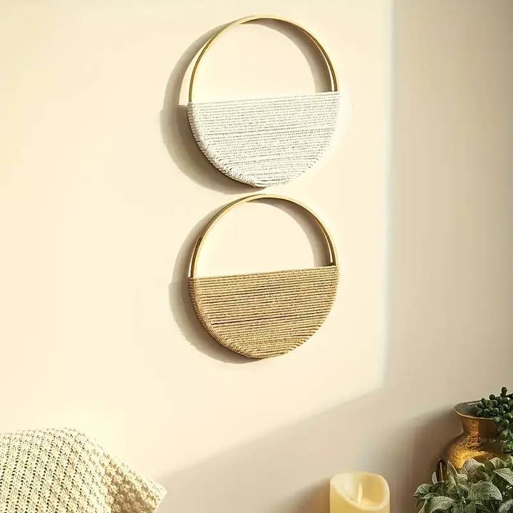 Huis Van Merken - Wholesale Wall Accent - 2pcs Handcrafted Bamboo Wall Art Set2