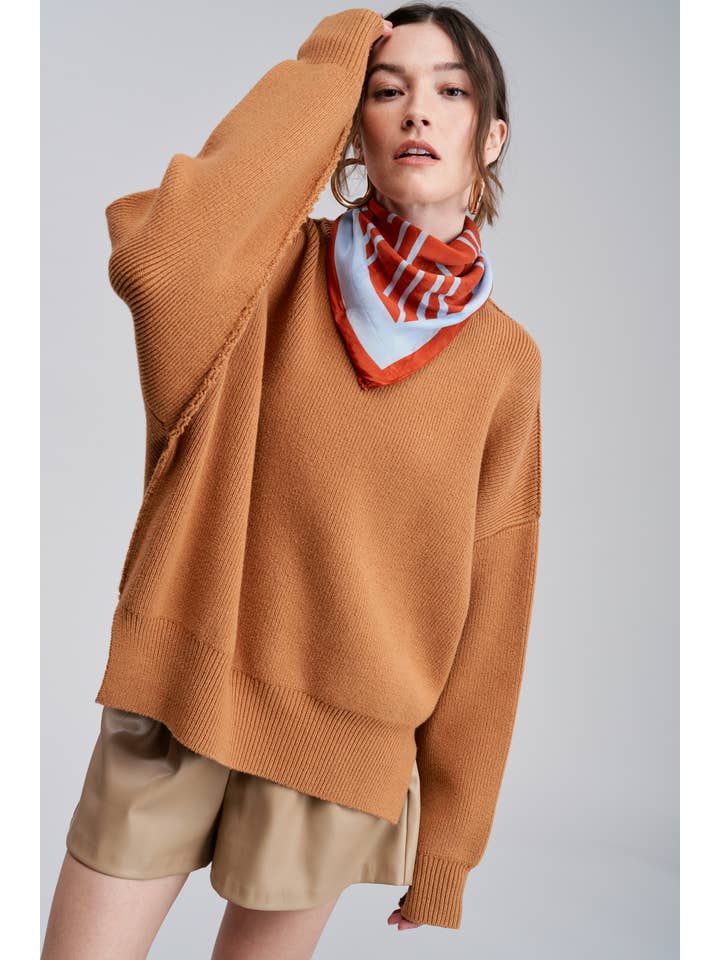 FLAT WHITE - Wholesale Knit Sweater - Women's - Geneva Crewneck Sweater Pullover0