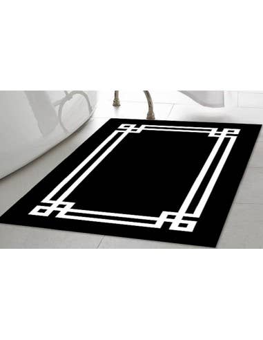 Mani Textile – Großhandel Badematte – Schwarzer Bad- und Mehrzweckteppich0