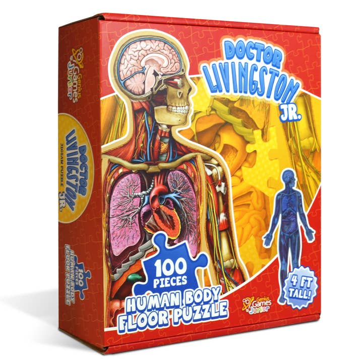 Kid's 100 Piece Anatomy Floor Puzzle - Dr. Livingston Jr. for wholesale by Genius Games