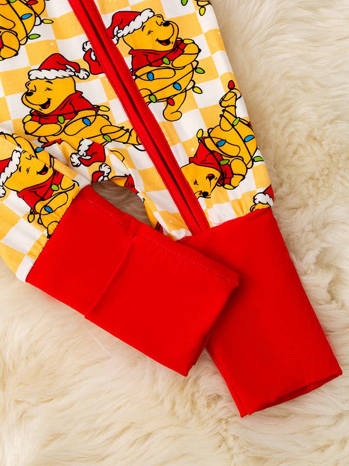 Kids Charm Online - Wholesale Jumpsuit - Baby - 🎍Honey Christmas character printed on checker baby onesie. RPG55588 AMY2