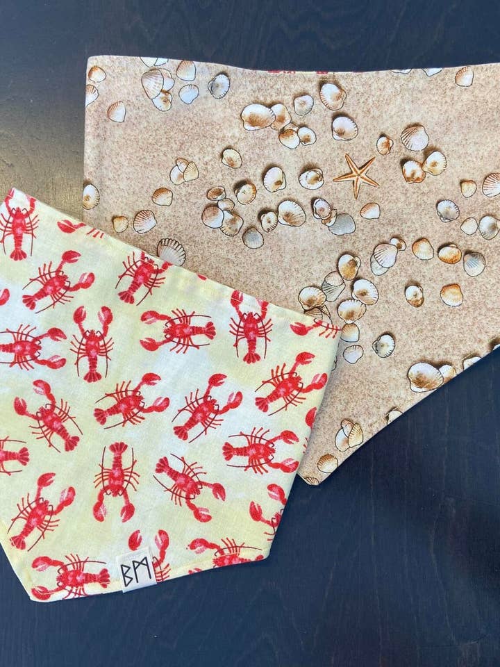 Lobsters Reversible Pet Bandana for wholesale by Bleu Malice
