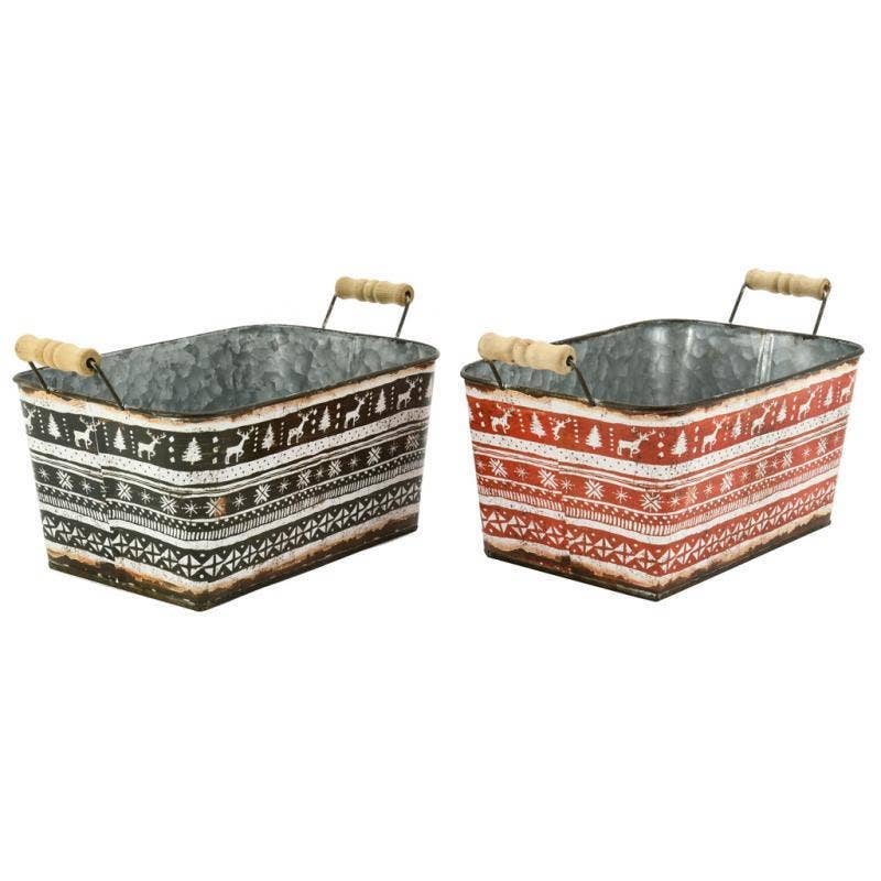 Aubry Gaspard - Wholesale Basket - Christmas metal and patent paper basket1