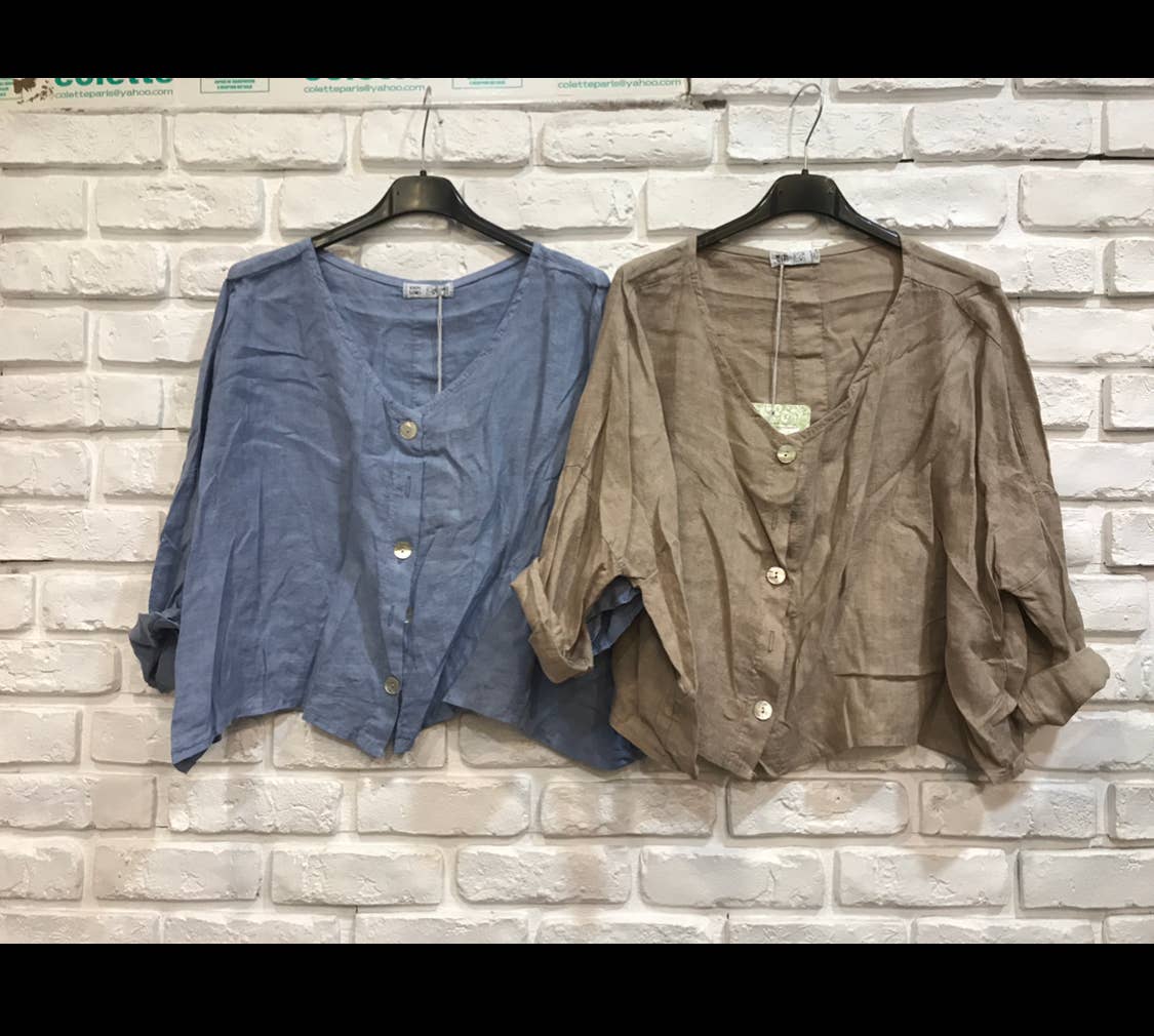 la maison des fibres naturelles - Wholesale Jacket - Women's - 3/4 sleeve linen jacket 906 100% linen19