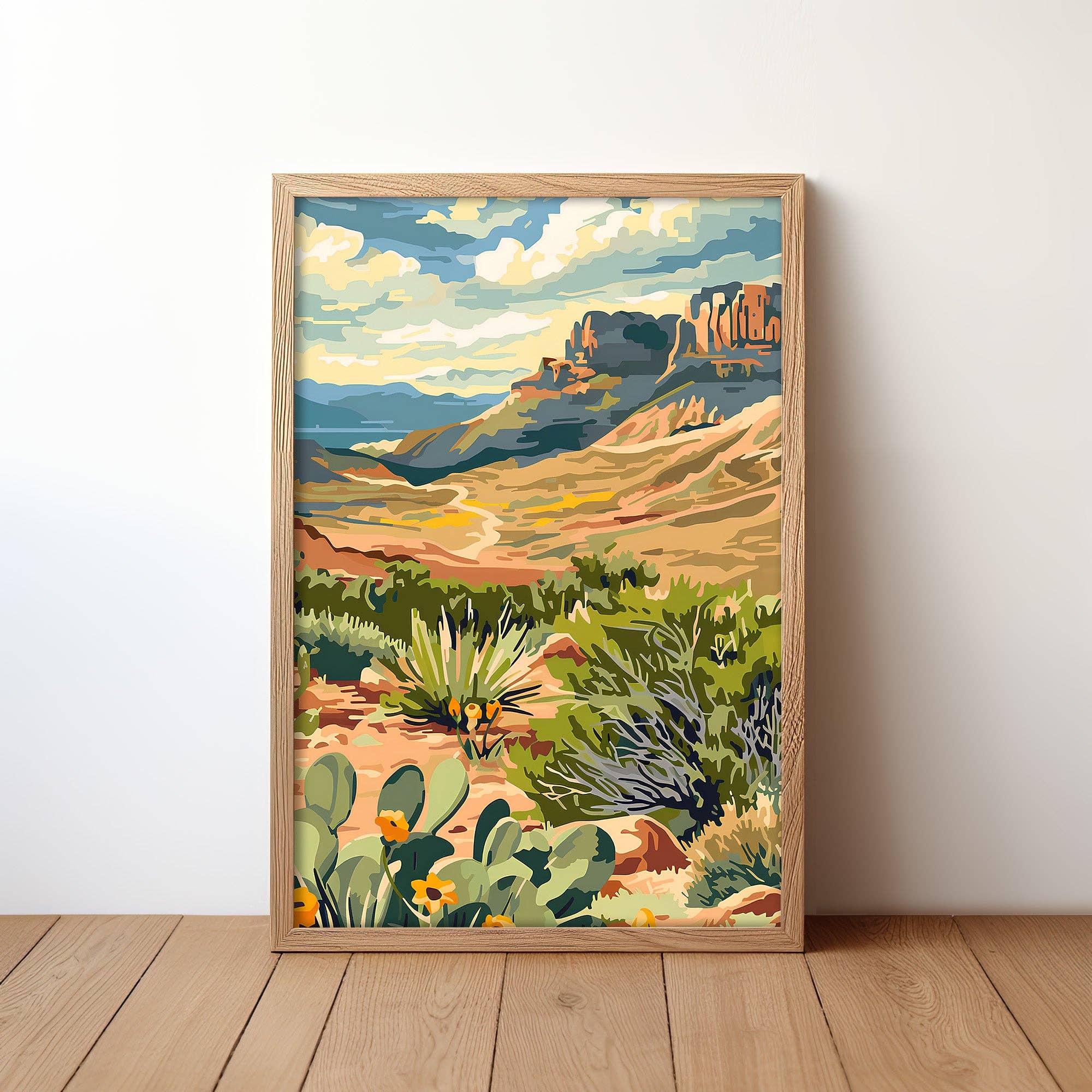 Tejas Country Club - Wholesale Art Print - Big Bend Texas Paint By Number Style Print0