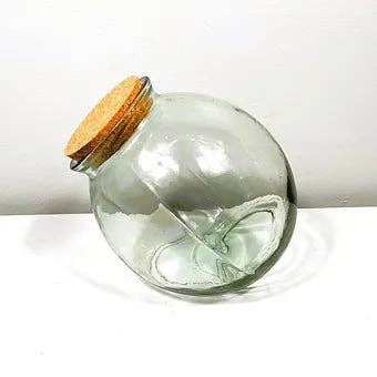 Recycled Glass Terrarium with Cork Lid 26cm for wholesale by Jarapa