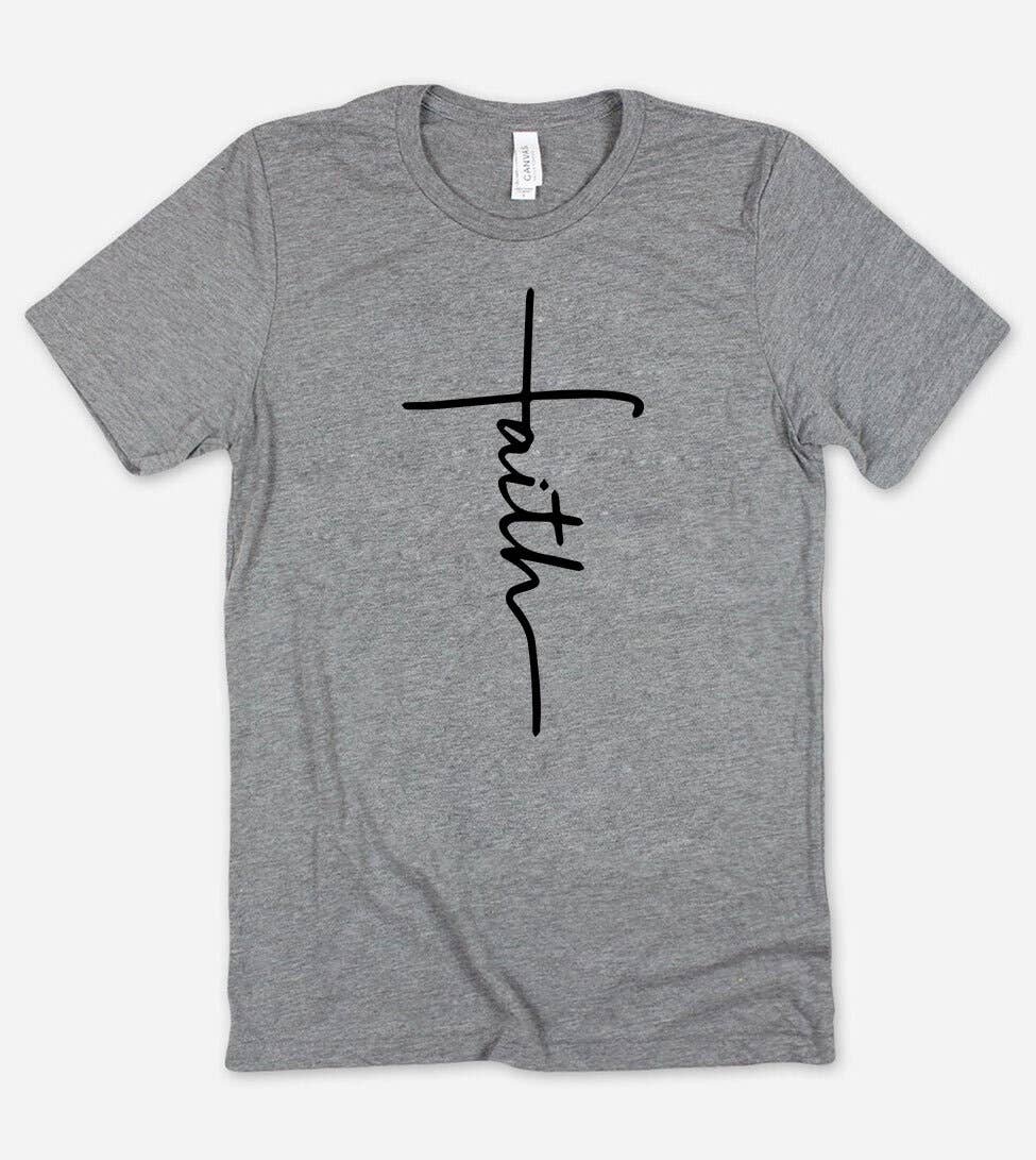 House Of Rodan – wholesale Screen printed t-shirt – Women′s – Faith Cross  - Christian Religious Easter Jesus God T-Shirt2