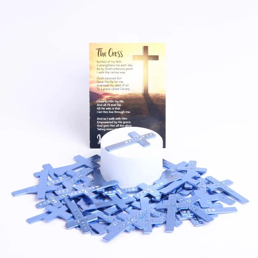 Swanson Christian Products - Wholesale Keepsake Coin/Token - Pocket Cross God Loves You Blue - Pack of 504