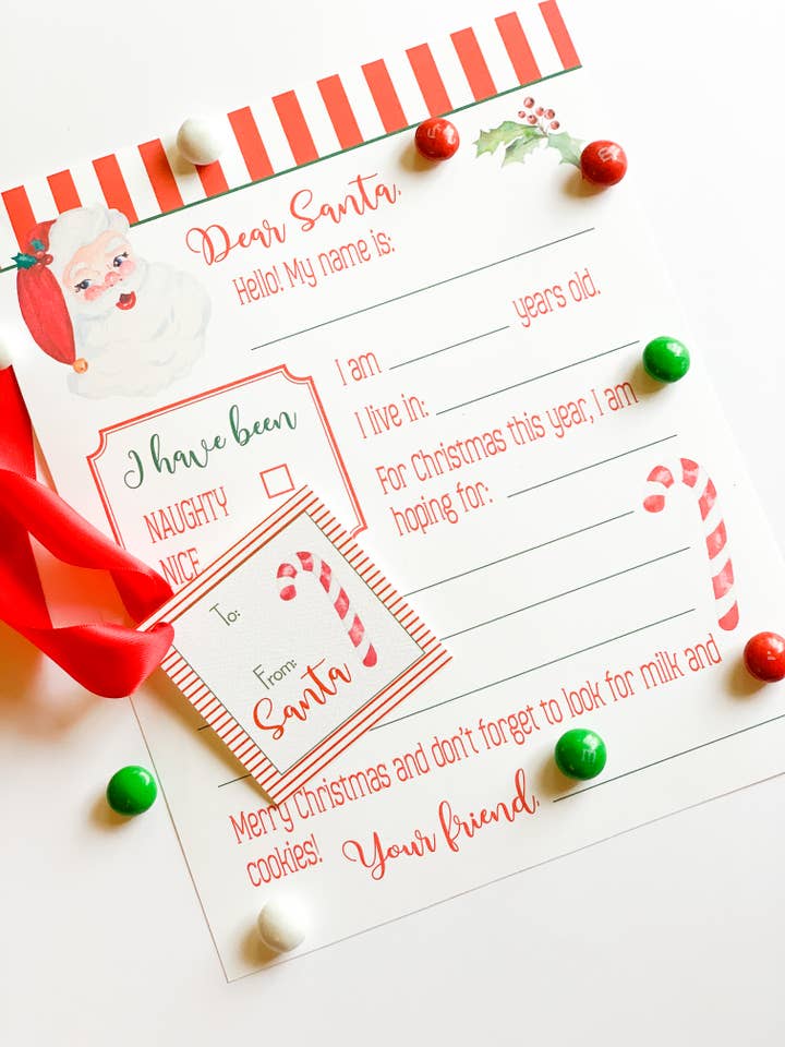 Dear Santa Letter + Gift Tag Set for wholesale by Tiny Tag Co.