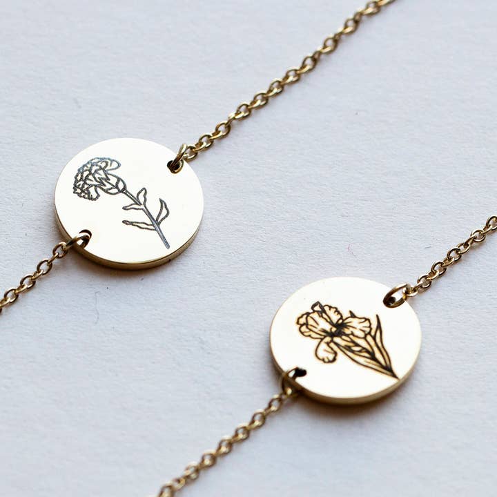 Delicate Birth Flower Bracelet for wholesale by Studio Hop