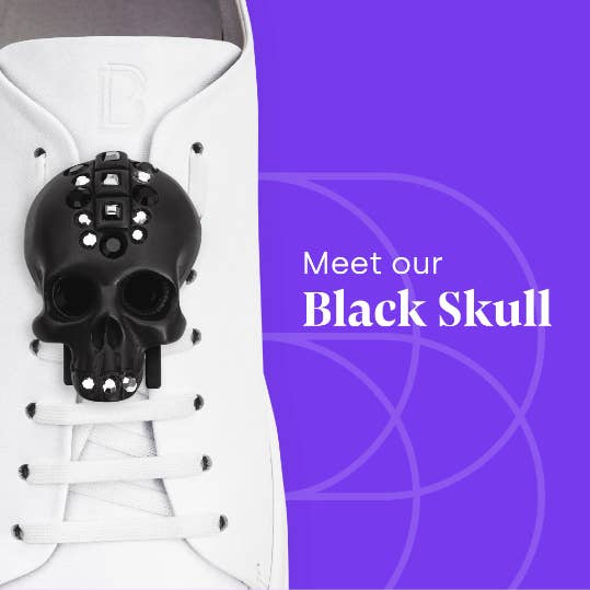 BAUMONDI - Venta al por mayor Joya para zapatos - Mujer - Calavera negra - Joyas para zapatos - Marca Sneaker Bug by BAUMONDI