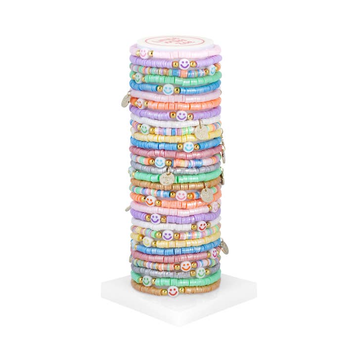 Bright Smiles Tower - Set mit 25 Armbändern für den Großhandel von Little Miss Zoe