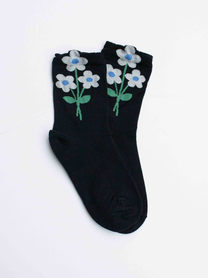 Tiepology - Wholesale Socks - Women's - Retro Bloom Cotton Blend Socks1