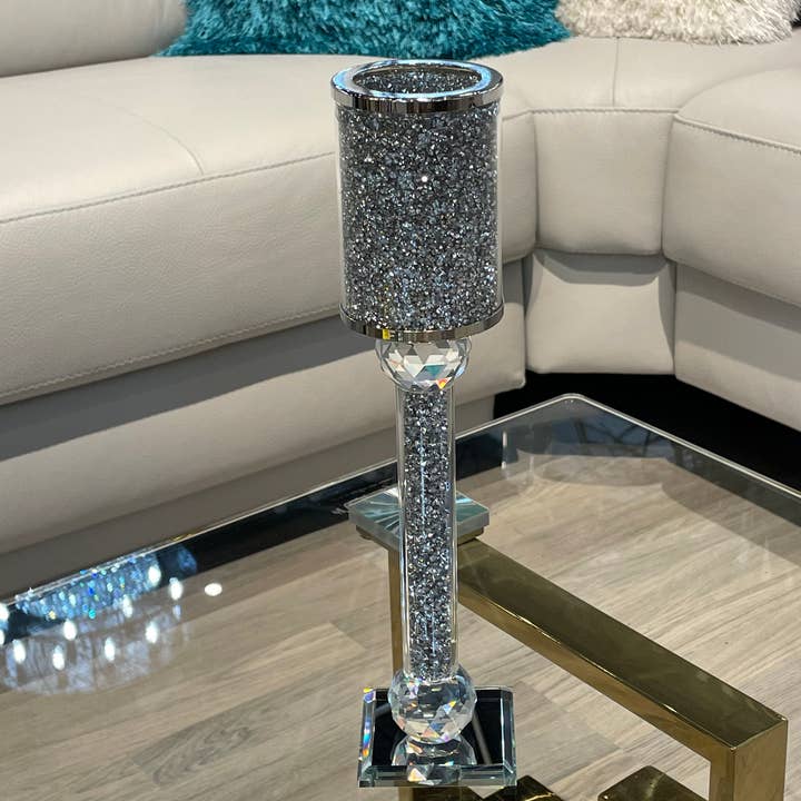 Amazing Rugs – wholesale Candle holder – Ambrose Exquisite Large Size Silver Candle Holder 12.5"3