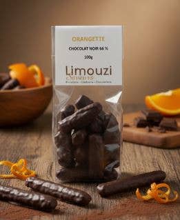 Limouzi Saveurs - Wholesale Chocolate Covered Sweets - Dark chocolate orangettes 100g