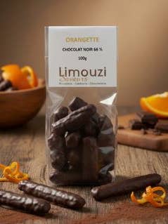 Dark chocolate orangettes 100g for wholesale by Limouzi Saveurs