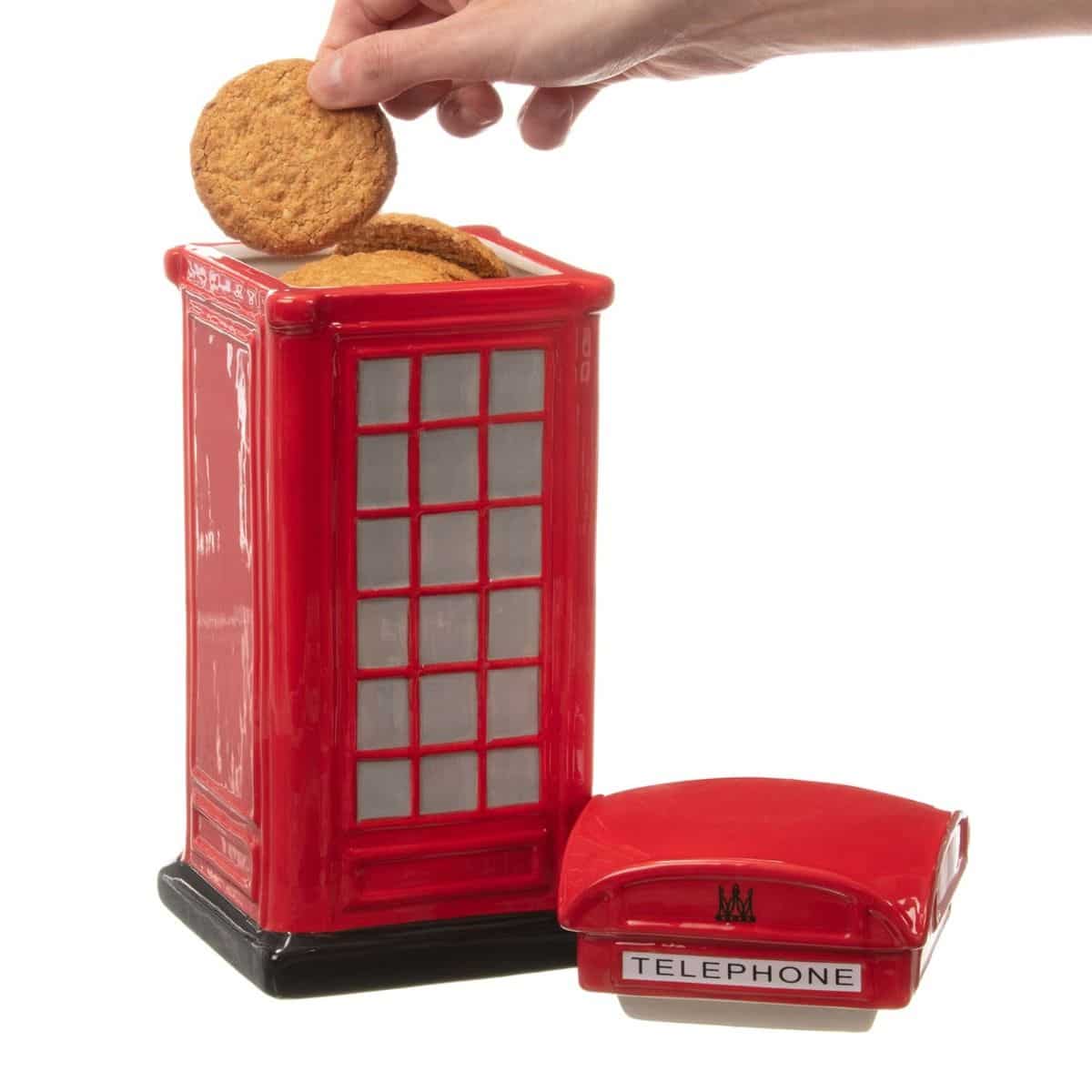 Wholesale Gifts Tomorrow - Wholesale Cookie Jar - Red British Iconic Telephone Box Biscuit Cookie Jar0