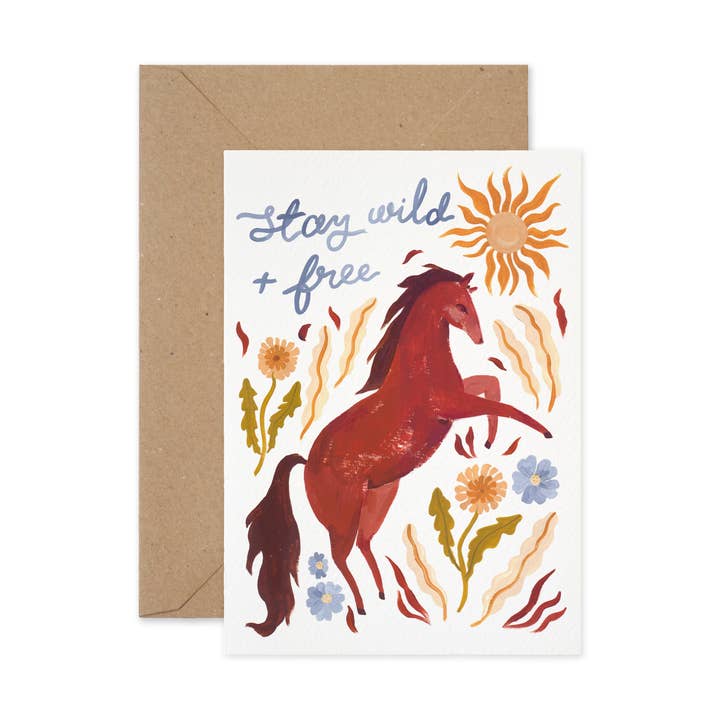 Carte de Cheval Sauvage pour la vente par Paper Parade Stationers