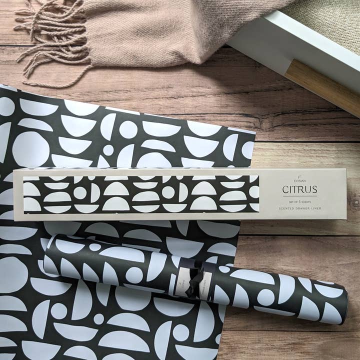 Elysian - Geo - Scented Drawer Liner - Citrus for wholesale by Robert Frederick Ltd