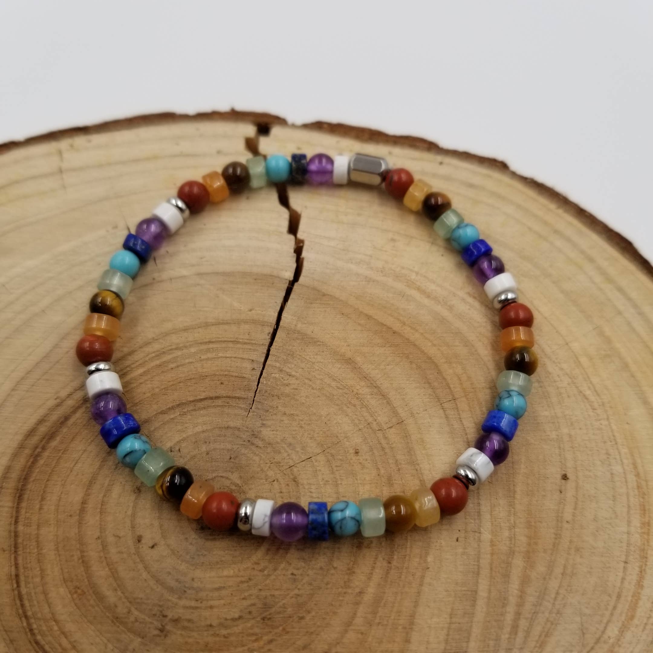 CHAKRA JEWELRY - Wholesale Beaded Bracelet - Natural Crystal Stone Stacked Yoga Chakra Bracelet0