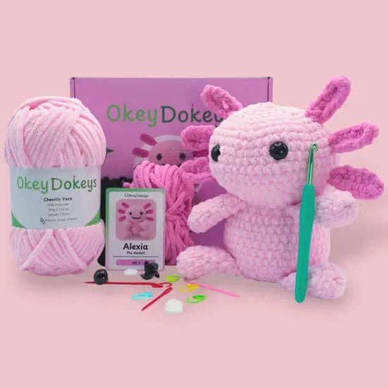 Kit de Crochet Axolotl - Alexia la Peluche Axolotl pour la vente par Okey Dokeys