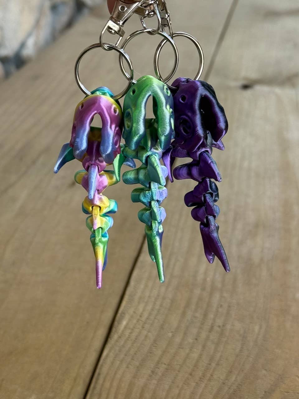 LNZ Custom Design - Vendita all'ingrosso Portachiavi - Unisex - Portachiavi Squalo Scheletro Flessibile - Stampato in 3D8