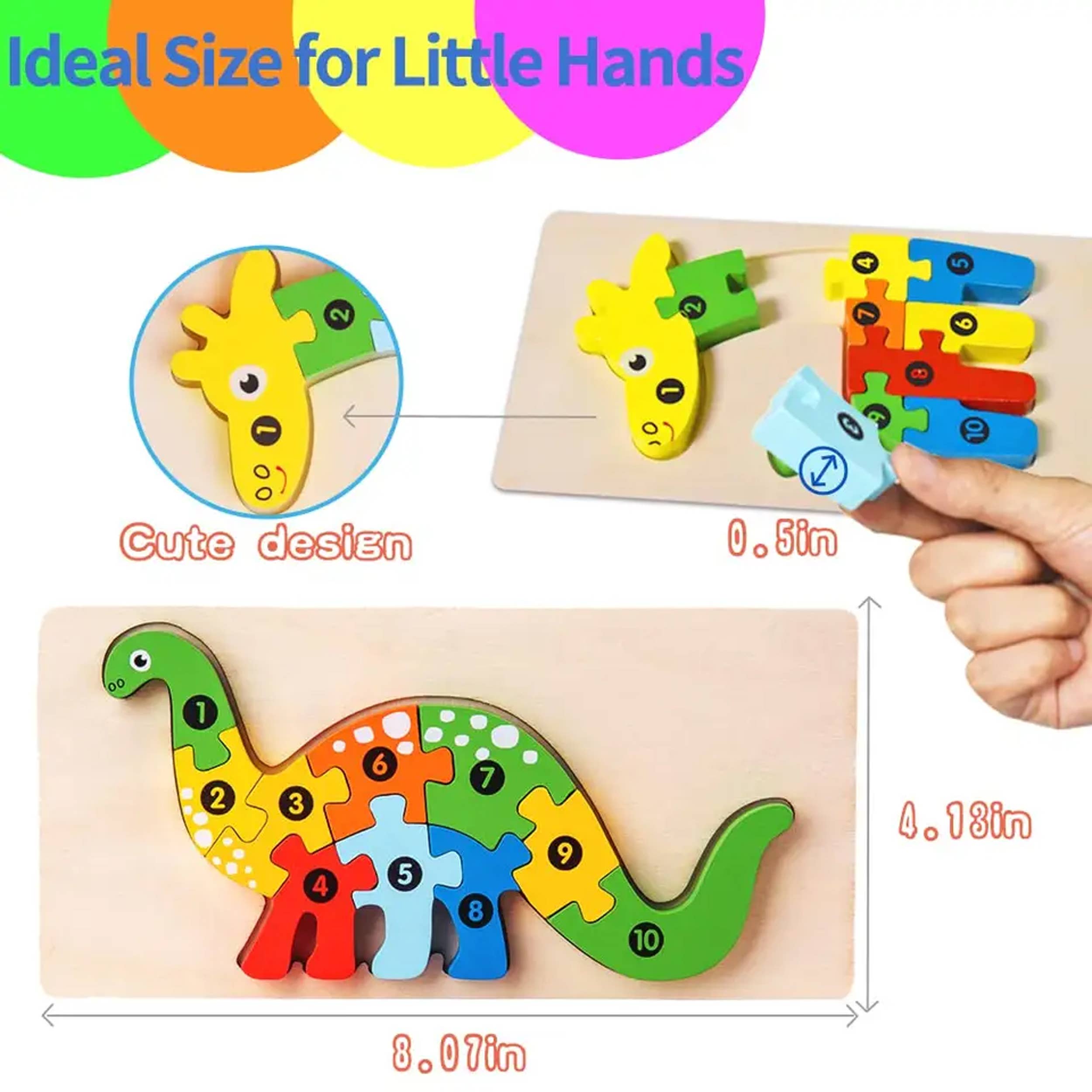 JSBlueRidge Toys - Vente Puzzle – enfant - Puzzle éducatif en bois Montessori pour enfants4