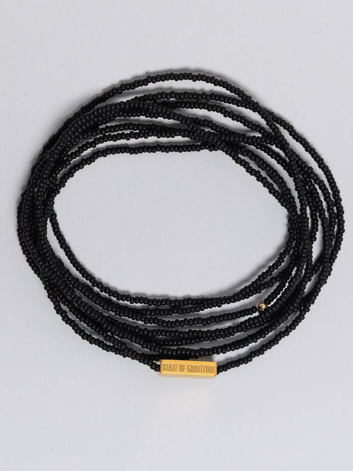Black Intention Wrap Bracelet (Semi Matte) for wholesale by State of Gratitude