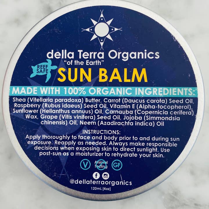 Sun Balm for wholesale by della Terra Organics